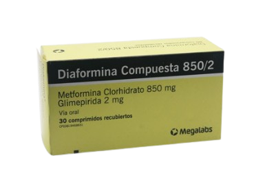 DIAFORMINA COMPUESTA 850MG-2MG X 30 COM