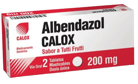 ALBENDAZOL 200MGX2TAB T/FRUTTI  CALOX
