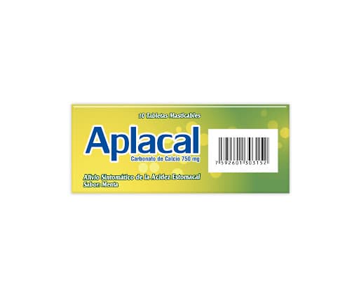 APLACAL 750MG X 10TAB MENTA