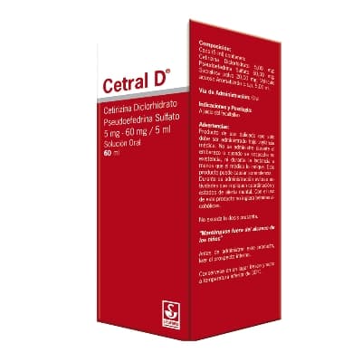 CETRAL D 5MG-60MG/5ML  60 ML SOL
