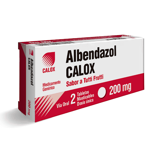 ALBENDAZOL 200MGX2TAB T/FRUTTI  CALOX