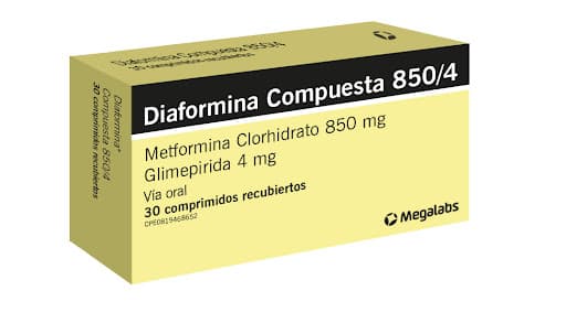 DIAFORMINA COMPUESTA 850MG-4MG X 30 COM
