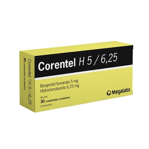 CORENTEL H 5MG - 625 MG X 30 COMP REC
