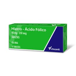 HIERRO-ACIDOFOLICO40MG-350MCGX10TAB
