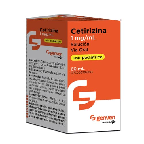 CETIRIZINA 1MG/ML 60ML SOL PED (GENVEN)