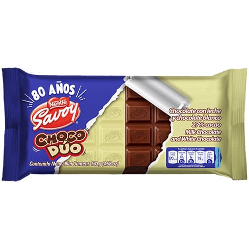 CHOCOLATE SAVOY CHOCO DUO 130GR X 1UND