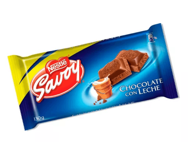 CHOCOLATE CON LECHE SAVOY 130GR X 1 UND