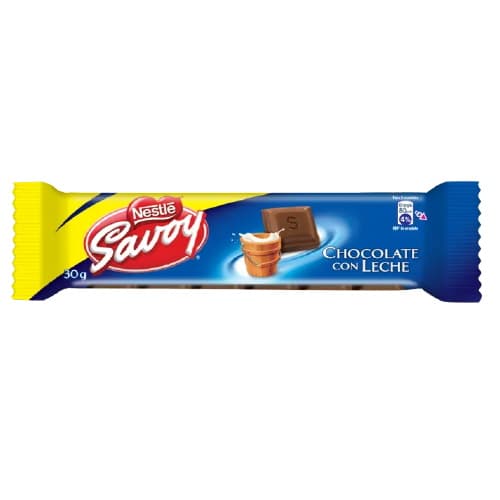 CHOCOLATE CON LECHE SAVOY 30GR X 1 UND