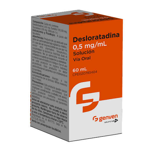 DESLORATADINA 0.5MG/ML PED SOL ORAL X60M