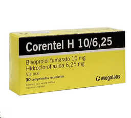 CORENTEL H 10MG / 6,25 MG X 30 COMP REC