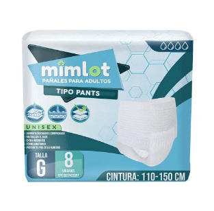 PAÑAL ADUL TIPO PANTS X 8 UNI TALLA G