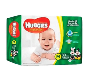 PAÑAL HUGGIES ACTIVE SEC TALLA M X 30UNI