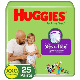 PAÑAL HUGGIES PANTS ACTIVE TAL XXG X 25U