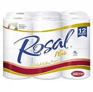 PAPEL ROSAL PLUS EXT SUAVE X 12R 300HOJA