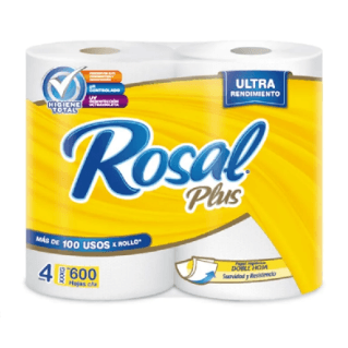 PAPEL ROSAL PLUS EXTRA SUAVE X 4R 600HOJ