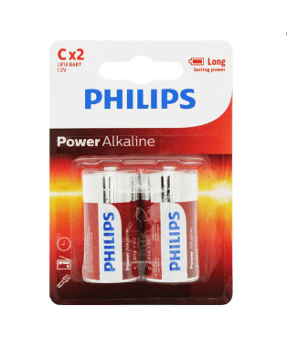 PILAS PHILIPS POWER ALKALINAE C X2