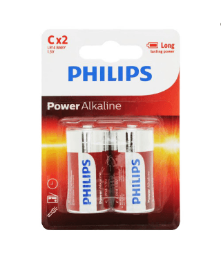 PILAS PHILIPS POWER ALKALINE C X 2UND