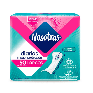 PROTECTORES DIARIOS NOSOTRAS LARGOS X 50