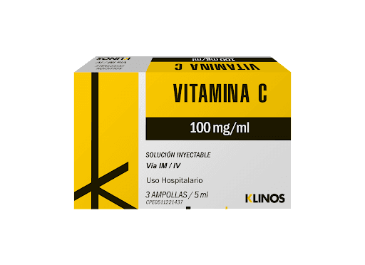 VITAMINA C 100MG-ML X 3AMP 5ML KLINOS