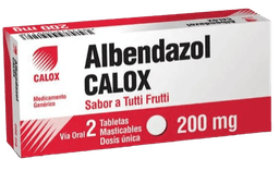 ALBENDAZOL 200MGX2TAB T/FRUTTI  CALOX