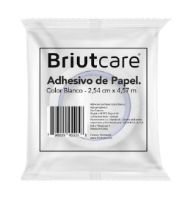 ADHESIVO DE PAPEL 2.54CMX4.57M BLANCO