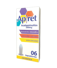 APIRET 250MG X 6 SUPOSITORIO