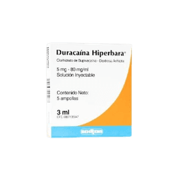 DURACAINA HIPERBARA 5MG-80MG/ML 3ML X 1A