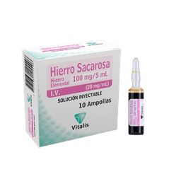 HIERRO SACAROSA 100MG/5ML X 1AMP I.V VITALIS