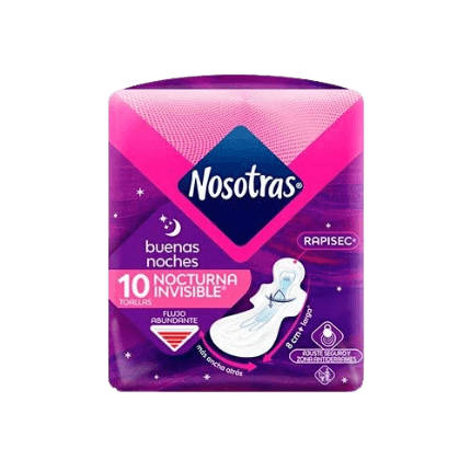 TOALLAS SANITARIAS NOS INVI/NOCHE X 10