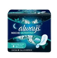 TOALLAS SANIT ALWAYS NOCHE SUAVE X 8UNI