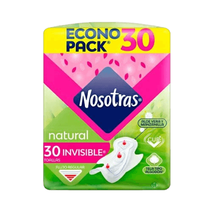TOALLAS NOSOTRAS NATURAL INVISIBLE X 30U