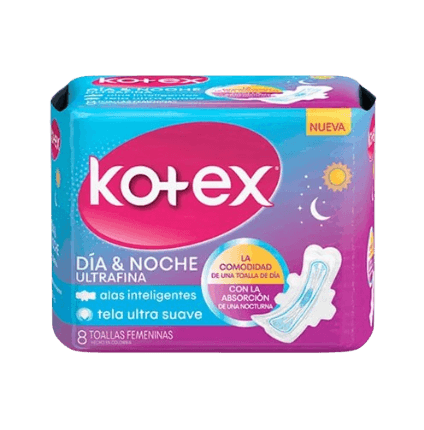 TOALLAS KOTEX DIA&NOCHE X8UNID