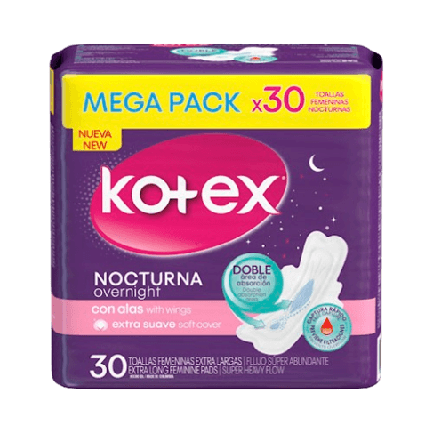 TOALLA KOTEX NOCTURNA EXTR SUAVE X 30UND