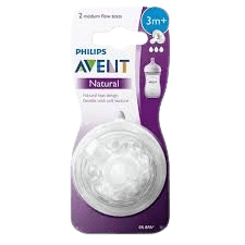 TETINAS NATUR/FLUJ MEDIO 2PCS 3M+ AVENT