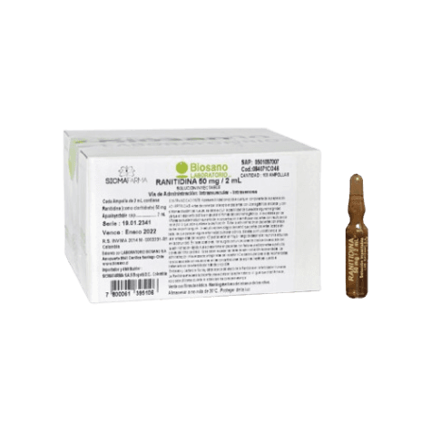 RANITIDINA AMP 50MG/2ML X 10 BIOSANO