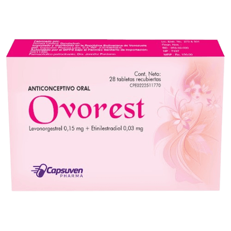 OVOREST 0,15MG-0.03MG X 28 TAB