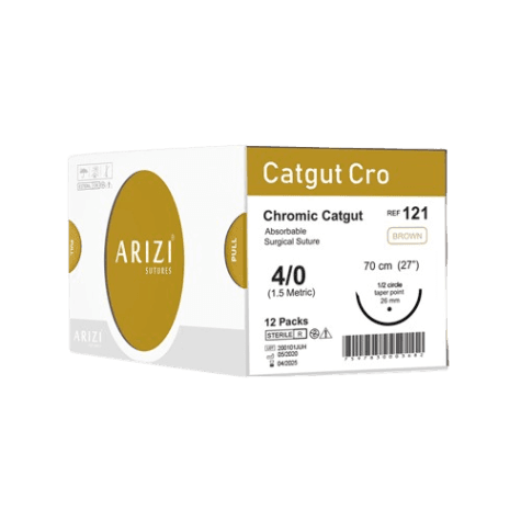 SUTURA CATGUT CROMICO 4-0 CURVA