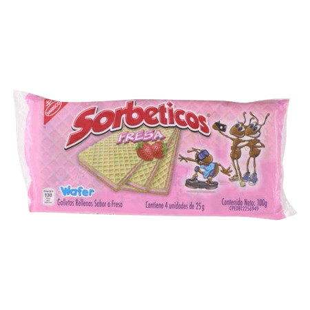 SORBETICOS FRESA X 4 UNI 100GR