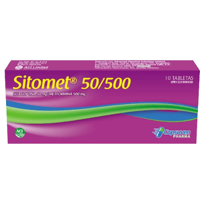 SITOMET 50/500MG X 10TAB
