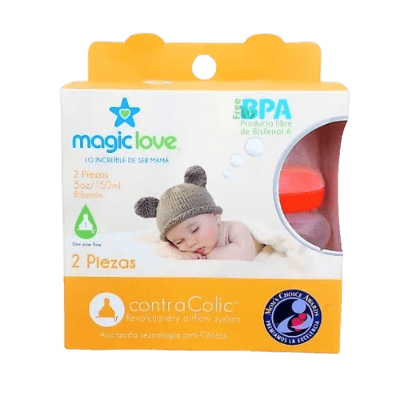 SET BIBERON NARANJA X 2 MAGIC LOVE