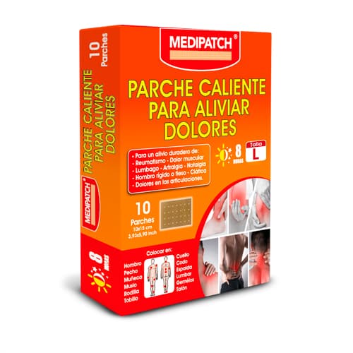PARCHE CALIENTE ALIVIA DOLOR L X 10 UND (MEDIPATCH)