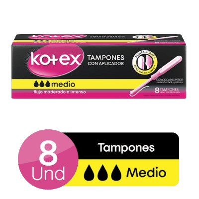 KOTEX TAMPONES MEDIO FLUJ MODERAD 8 UND