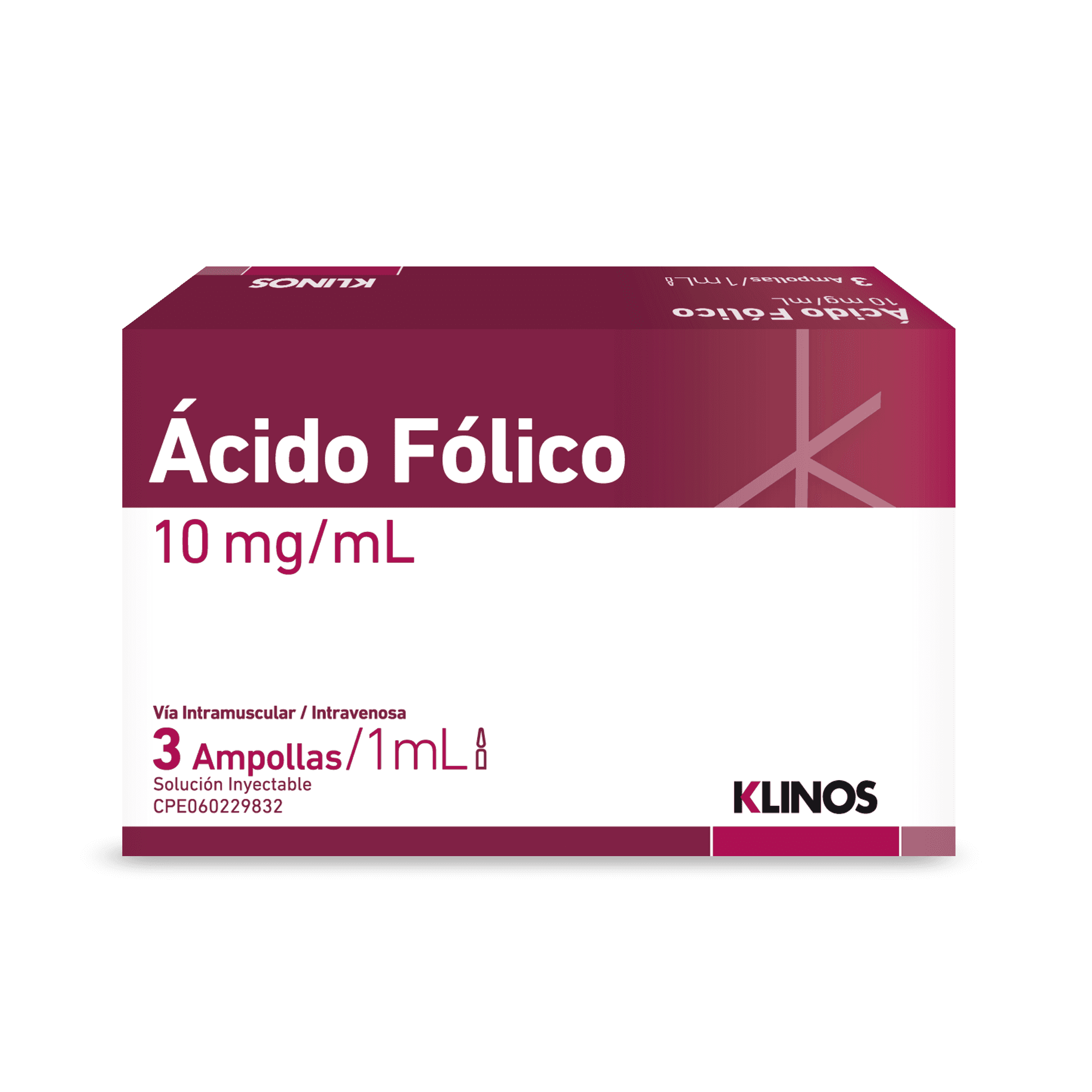 ACIDO FOLICO AMP 10MG/ML X 1ML 3AMP