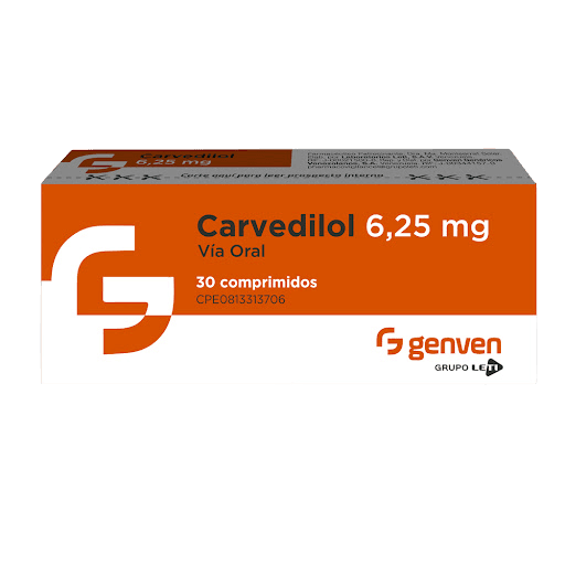 CARVEDILOL 6,25 MG X 30 COMP GENVEN