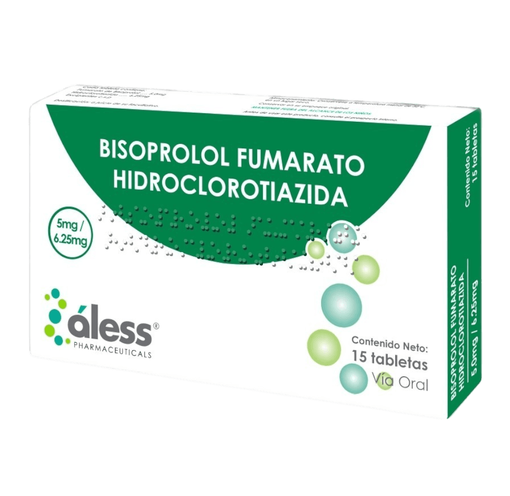 BISOPROLOL+HIDRO 5MG/6.25MGX15TAB ALESS