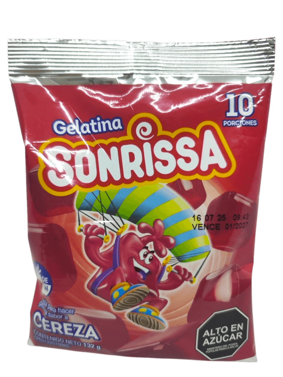 GELATINA SONRISSA CEREZA X 132G