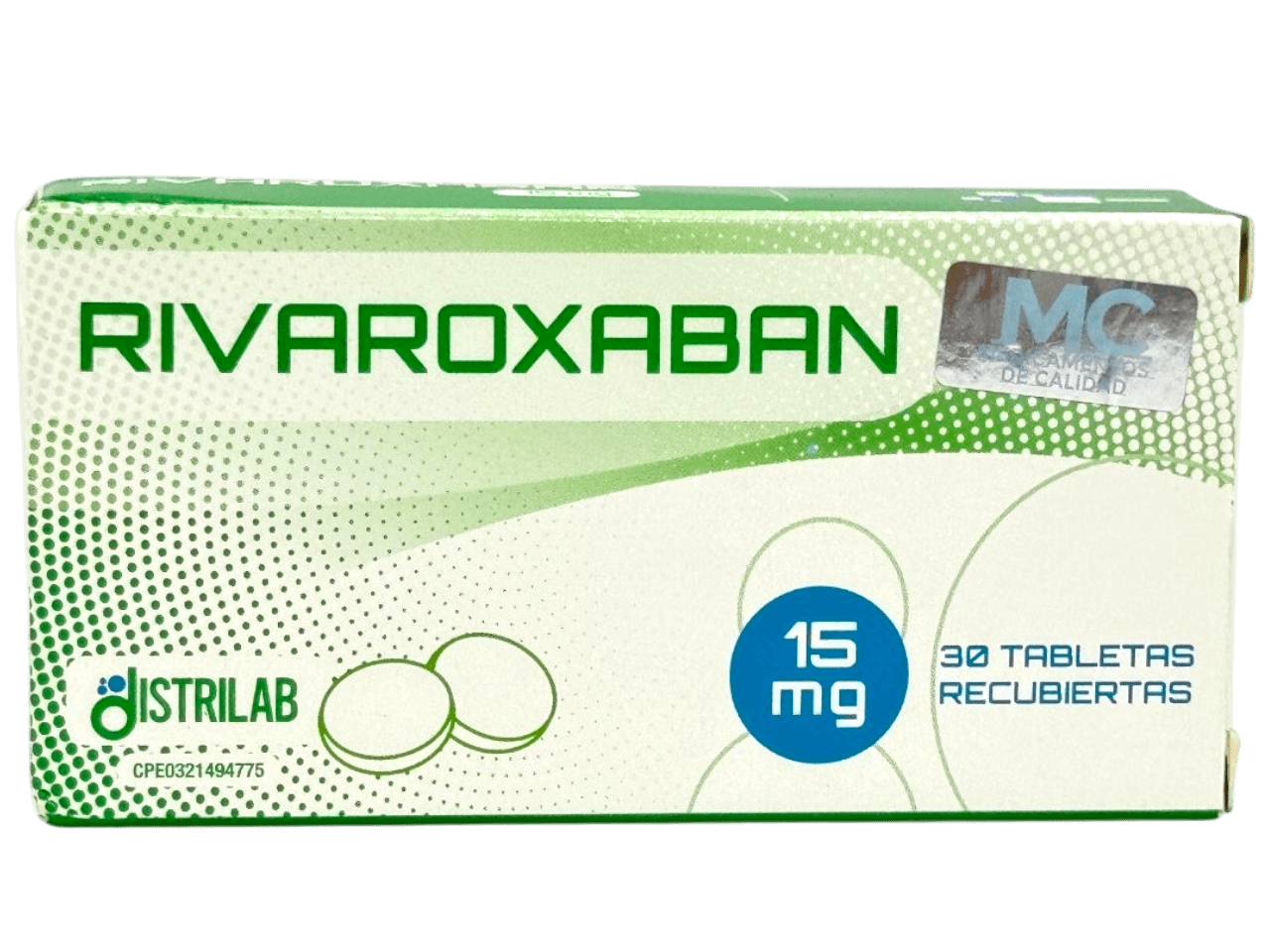 RIVAROXABAN 15MG X 30TAB DISTRILAB