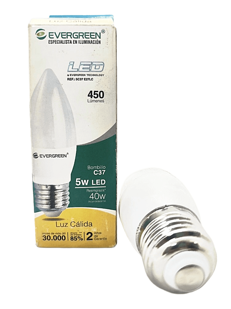BOMBILLO LED VELA LC C37/5W E/27 3000K