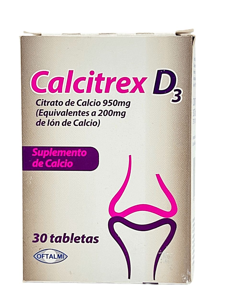 CALCITREX D3 950 MG X 30 TAB