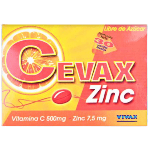 CEVAX ZINC 500MG - 7.5MG X 30CAP BLANDAS
